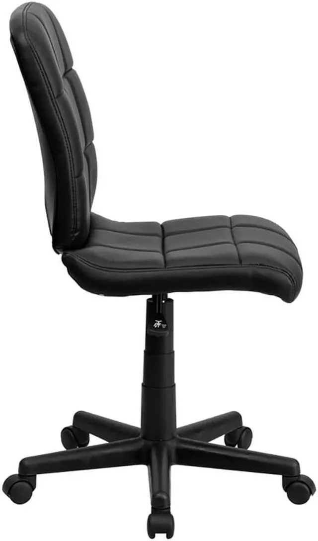 Alt view image 10 of 20 - Flash Furniture BT-353-BK-LEA-GG Black Leather Executive Side/Reception Chair with Mahogany Legs