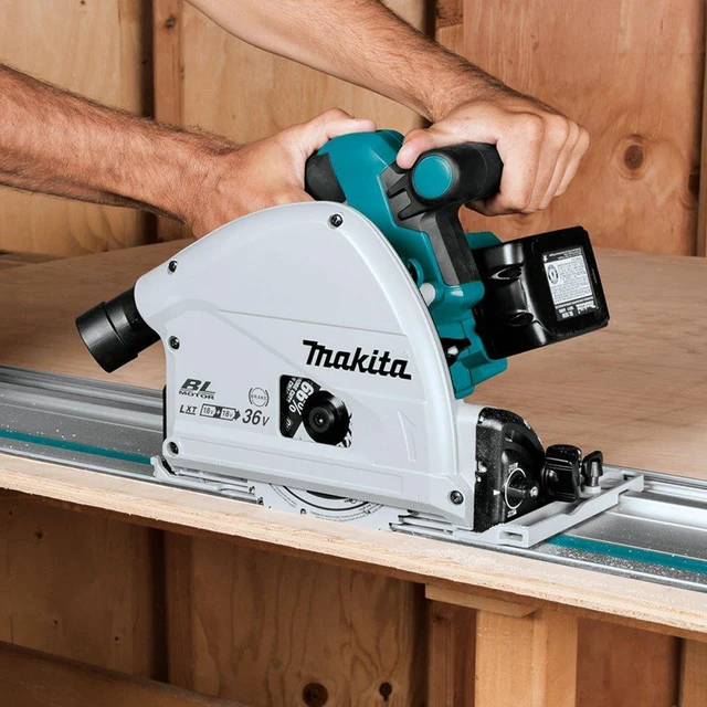 Alt view image 2 of 15 - Makita X2 Lithium-Ion 6-1/2 Inch Cordless Plunge Circular Saw Kit