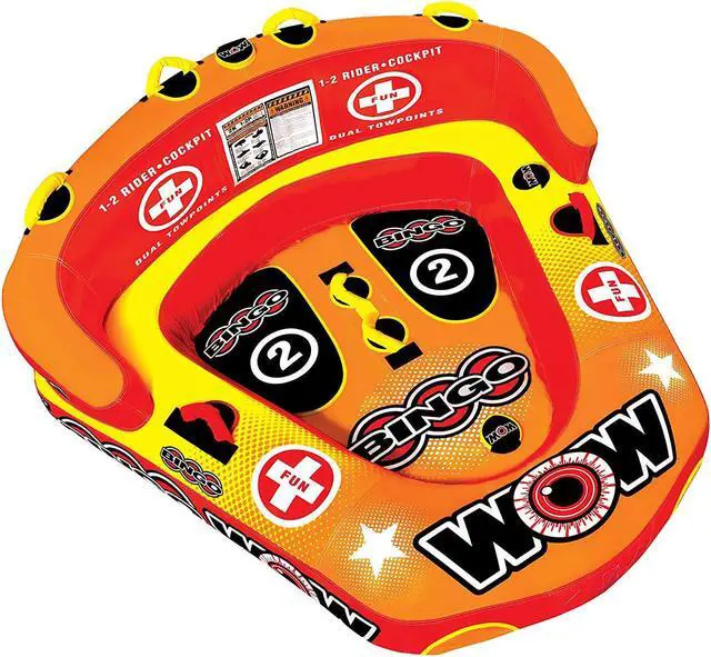Alt view image 4 of 12 - WOW Sports Bingo 2 Person Towable Water Tube For Pool And Lake (14-1060)