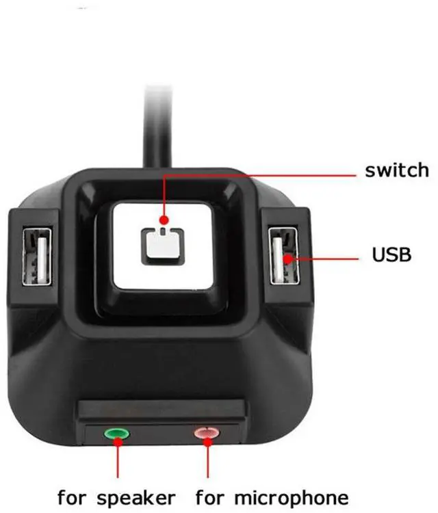 Alt view image 2 of 3 - DIEWU Desktop Computer PC Case Power Supply on/off Reset Button Switch with Double USB and Double Audio 1.2m Length Cable