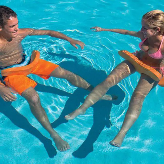 Alt view image 2 of 5 - WOW Watersports 1 Person Soft Foam Beach Bronco Swimming Pool Saddle, Orange