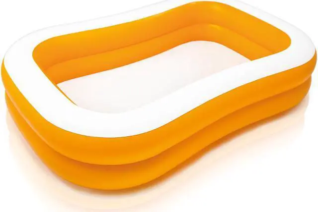 Alt view image 2 of 4 - Intex 57181EP 7.5ft x 4.8ft x 18in Mandarin Swim Center Inflatable Pool, Orange