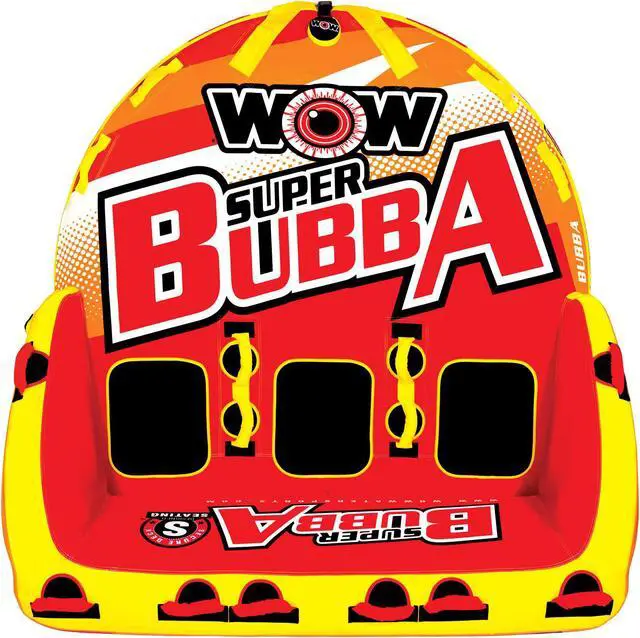 Alt view image 3 of 6 - WOW World of Watersports, Super Bubba Hi Vis 1 - 3 Person Towable Deck Seat