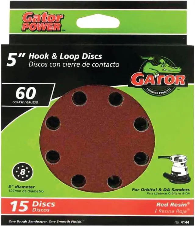 Alt view image 5 of 5 - Ali Industries 4144 5-Inch 60-Grit 8-Hole Hook &  Loop 15-Pack Hook &  L