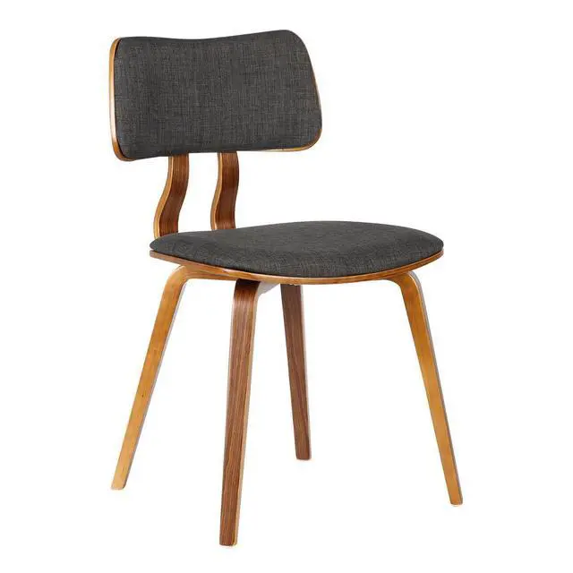 Alt view image 6 of 11 - Armen Living Jaguar Mid-Century Dining Chair in Walnut & Charcoal