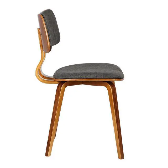 Alt view image 7 of 11 - Armen Living Jaguar Mid-Century Dining Chair in Walnut & Charcoal