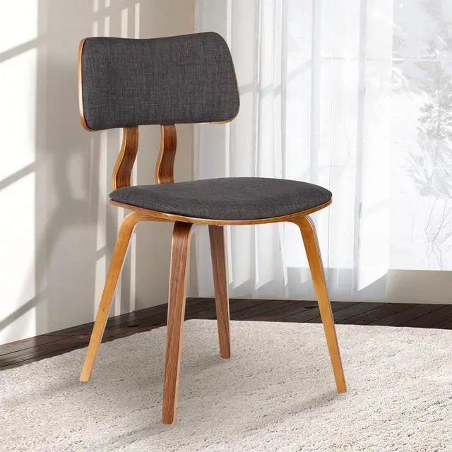 Alt view image 10 of 11 - Armen Living Jaguar Mid-Century Dining Chair in Walnut & Charcoal