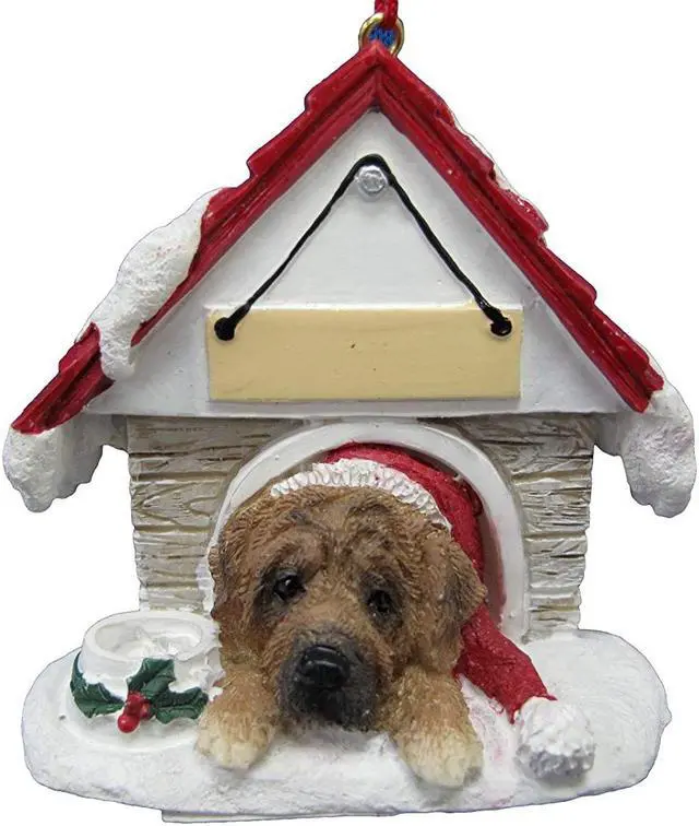 Main image of Mastiff Doghouse Ornament Hand Painted and Easily Personalized