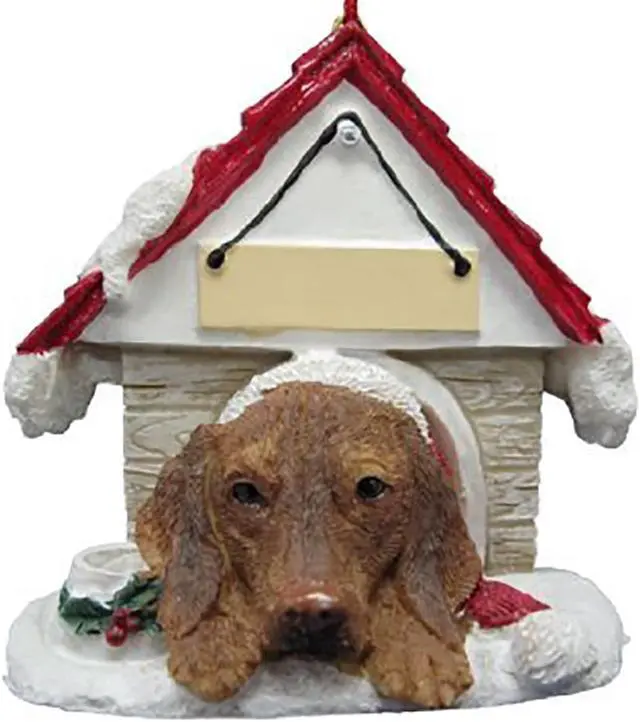Main image of Vizsla Doghouse Ornament Hand Painted Easily Personalized
