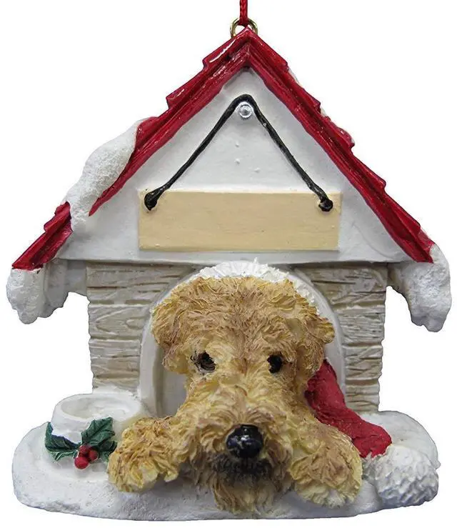 Main image of Airedale Terrier Doghouse Ornament Hand Painted Easily Personalized