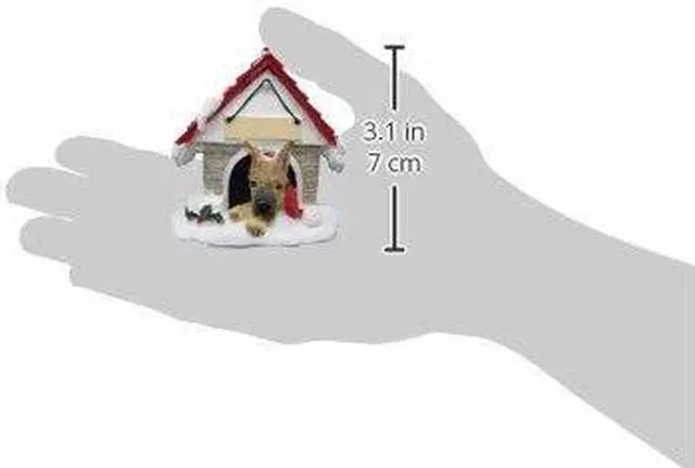 Alt view image 2 of 2 - Great Dane, Fawn Doghouse Ornament Hand Painted Easily Personalized