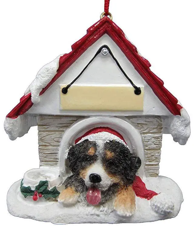 Main image of Bernese Mountain Dog Doghouse Ornament Hand Painted Easily Personalized