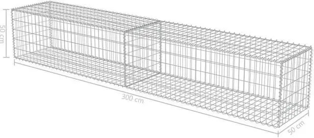 Alt view image 5 of 12 - vidaXL Gabion Wall with Covers Galvanized Steel 118"x19.7"x19.7" Garden Fence