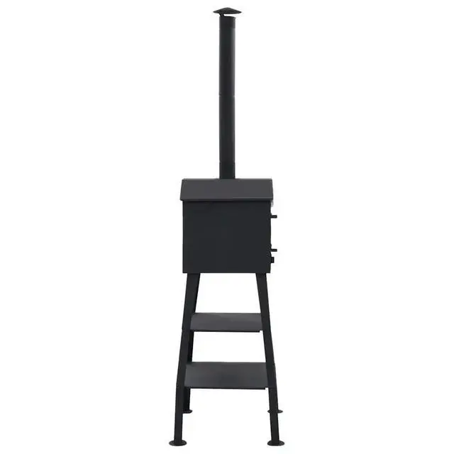 Alt view image 12 of 17 - vidaXL Patio Outdoor Pizza Oven Charcoal Fired Garden Chimney BBQ Smoker Bread