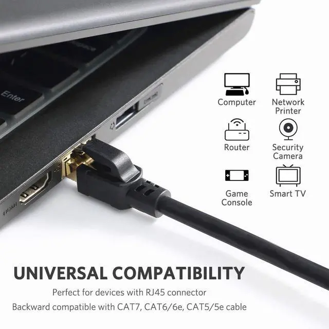 Alt view image 5 of 6 - ATTMONO Cat8 Ethernet Cable, Professional Network Patch Cable 40Gbps 2000Mhz S/FTP LAN Wires, High Speed Internet Cable Cord with RJ45 Gold Plated Connector for Modem, Router, PC