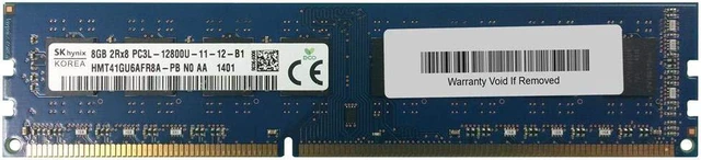 Alt view image 2 of 5 - Hynixhynix Hmt41gu6afr8a-Pb Hynix 8Gb (1X8gb) 1600Mhz Pc312800 Cl11 Nonecc Unbuffered Dual Rank Ddr3 Sdram 240Pin Dimm Memory For Elite 8300 8200 6300