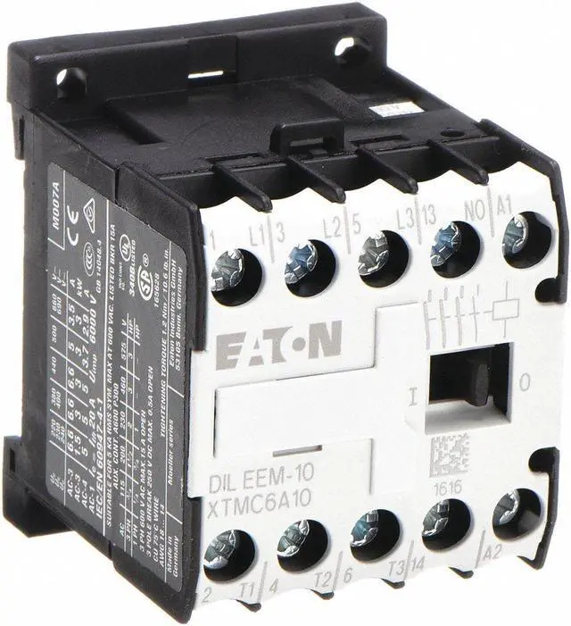 Alt view image 2 of 3 - EATON XTMC6A01A Miniature IEC Magnetic Contactor, 3 Poles, 120 V AC, 6 A,