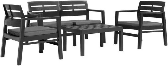 Main image of vidaXL Patio Storage Box Deck Box with Lid Outdoor Garden Cabinet Anthracite