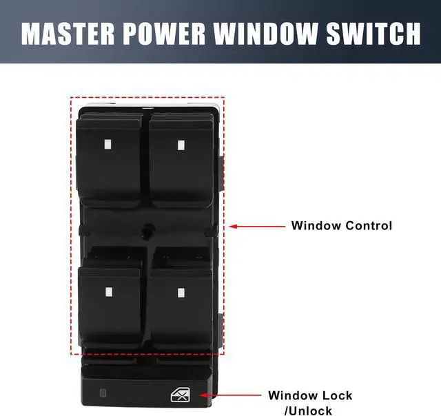 Alt view image 3 of 4 - 20945129 Power Window Master Switch for 2007-2013 Chevrolet Silverado 1500 2500 3500 GMC Sierra 2008-2011 HHR 2009-2015 Traverse