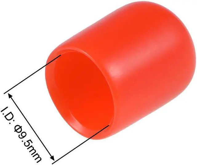 Alt view image 3 of 3 - 20pcs Rubber End Caps 3/8"(9.5mm) ID Vinyl Round End Cap Cover Screw Thread Protectors Red