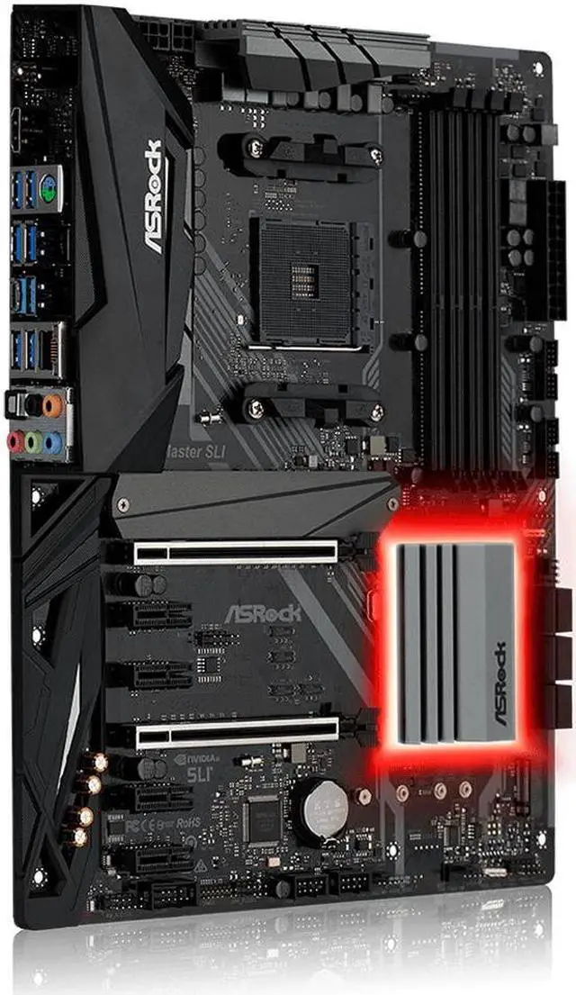 Alt view image 9 of 17 - ASRock AMD X470 Master SLI Socket AM4 DDR4 ATX Motherboard (X470 MASTER SLI)
