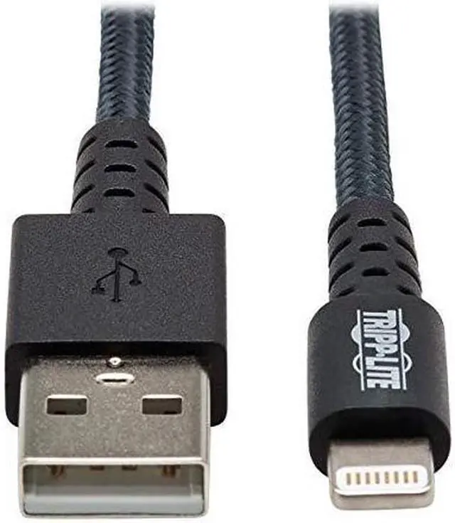 Alt view image 3 of 11 - Tripp Lite M100-003-GY-MAX Heavy-Duty USB Sync / Charge Cable with Lightning Connector - M/M, USB 2.0, UHMWPE and Aramid Fibers, Gray, 3 ft. (0.9 m)