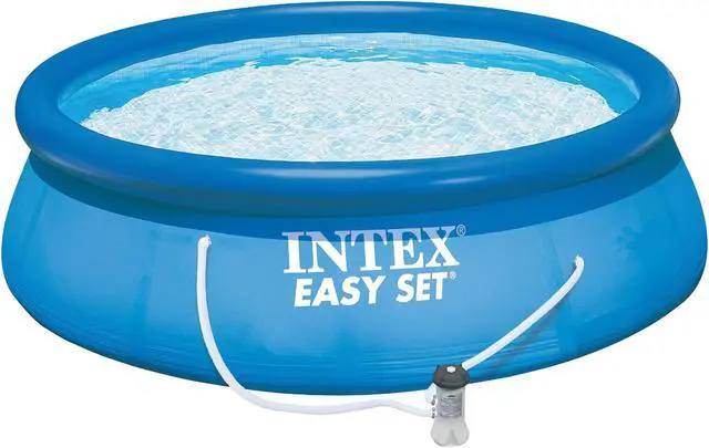 Alt view image 2 of 15 - Intex 15' x 48" Inflatable Easy Set Above Ground Swimming Pool w/ Ladder & Pump