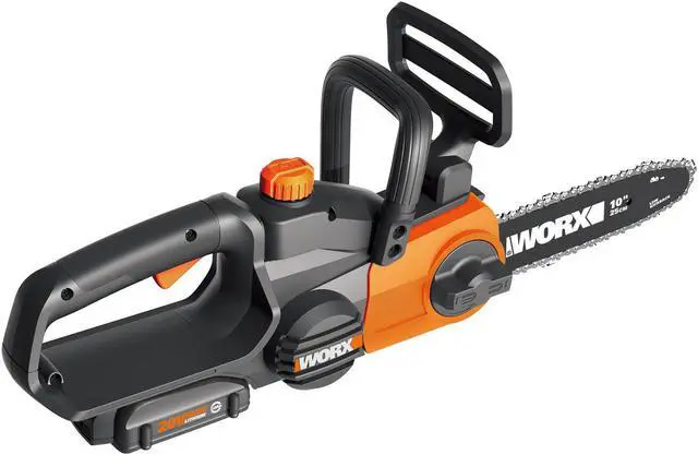 Alt view image 6 of 9 - Worx 20V 10" Auto Tension Electric Cordless Pole Chainsaw with Battery & Charger