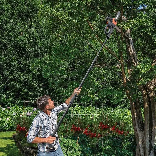 Alt view image 4 of 9 - Worx 20V 10" Auto Tension Electric Cordless Pole Chainsaw with Battery & Charger