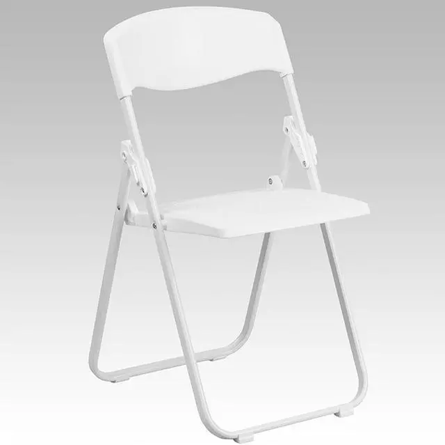 Alt view image 8 of 20 - 2 Pk. HERCULES Series 880 lb. Capacity Heavy Duty White Plastic Folding Chair with Built-in Ganging Brackets
