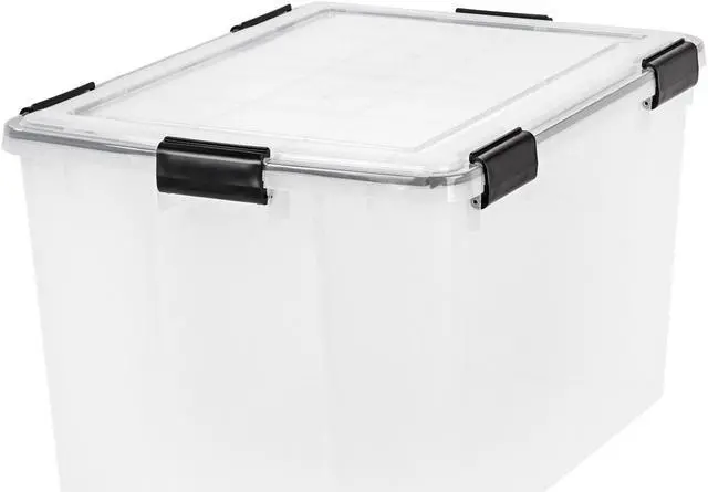 Main image of IRIS USA 74 Qt. Plastic Storage Bins with Sealed Lids, Clear Gasket Box, Airtight Containers