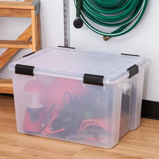 Alt view image 4 of 12 - IRIS USA 74 Qt. Plastic Storage Bins with Sealed Lids, Clear Gasket Box, Airtight Containers