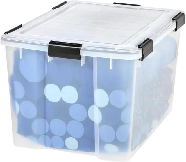 Alt view image 3 of 12 - IRIS USA 74 Qt. Plastic Storage Bins with Sealed Lids, Clear Gasket Box, Airtight Containers
