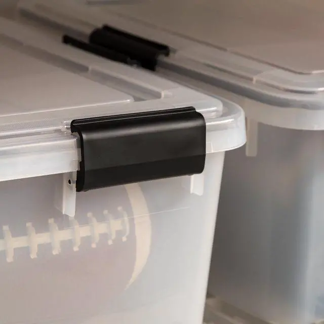 Alt view image 6 of 8 - IRIS USA 30.6 Quart Clear Plastic Weathertight Plastic Storage Container Box