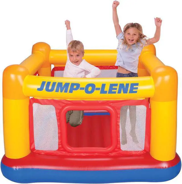 Alt view image 6 of 18 - Intex Inflatable Jump-O-Lene Trampoline Bounce House with Crawl-Thru Door & Net