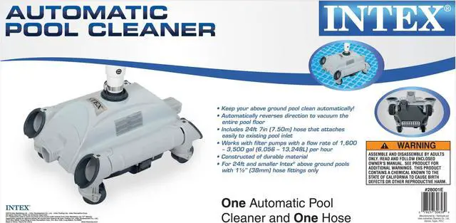 Alt view image 4 of 18 - Intex 28001E Above Ground Swimming Pool Automatic Vacuum Cleaner w/ 1.5" Fitting