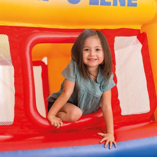 Alt view image 4 of 18 - Intex Inflatable Jump-O-Lene Trampoline Bounce House with Crawl-Thru Door & Net