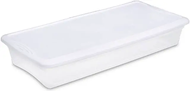 Main image of Sterilite Storage Tote Clear/White  Polypropylene Includes Lid 19608006