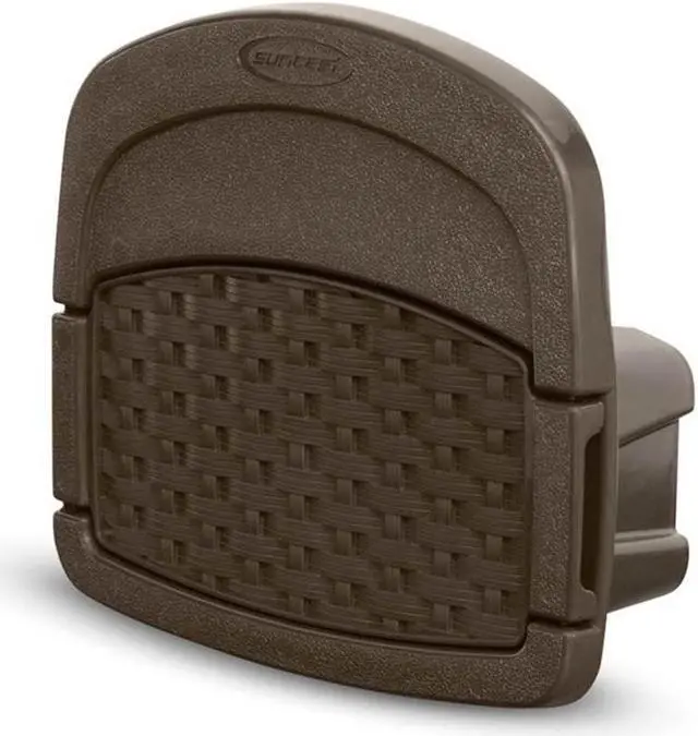 Main image of Suncast Hangout 150 Foot Resin Wicker Mounted Garden Storage Hose Rack, Brown