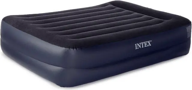 Alt view image 3 of 7 - Intex Dura-Beam Pillow Rest Fiber Tech Air Mattress Bed w/ Built In Pump, Queen