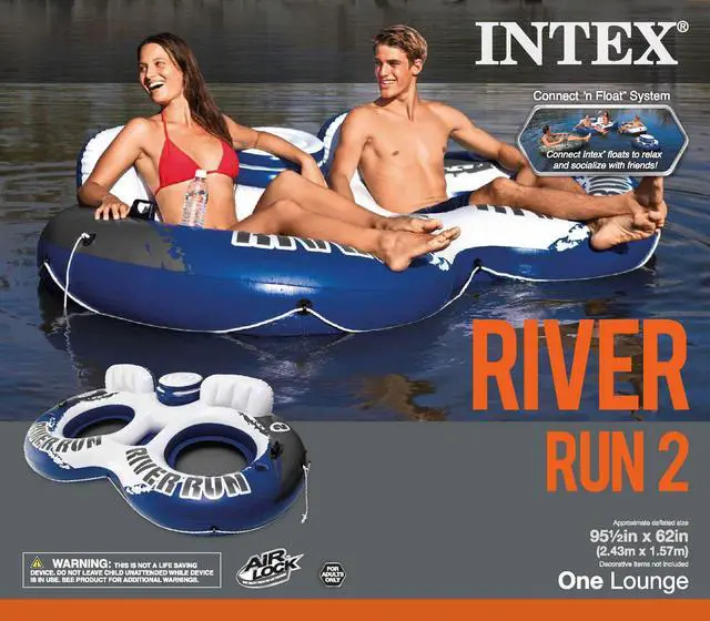 Alt view image 10 of 18 - Intex River Run 2 Person  Inflatable Tube Raft Float with Cooler for Pool & Lake