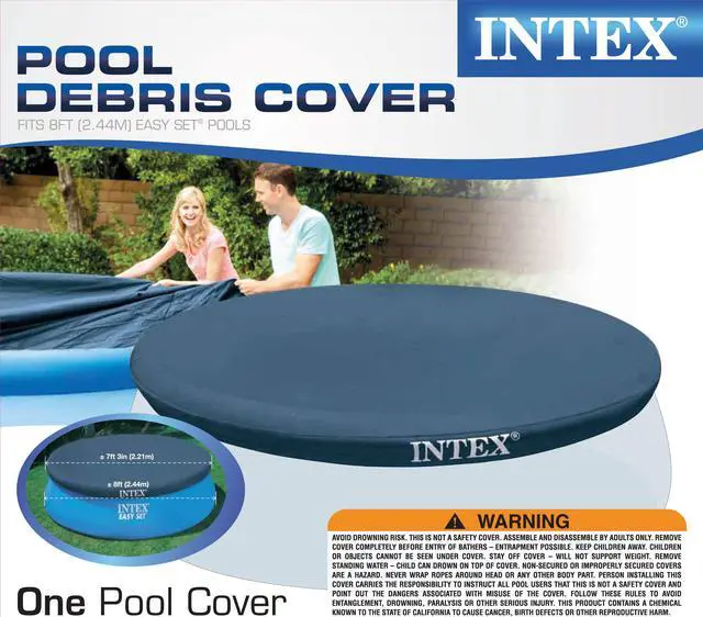 Alt view image 4 of 11 - Intex 7.3 Ft Above Ground Swimming Pool Vinyl Round Cover Tarp, No Pool Included