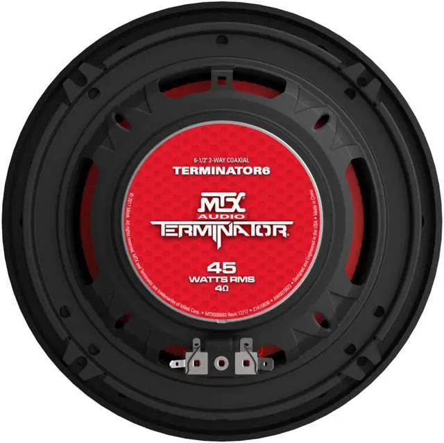 Alt view image 4 of 19 - mtx terminator6 45 watt rms 2 way polypropylene coaxial car speakers, pair