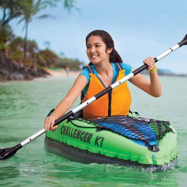 Alt view image 7 of 14 - Intex Challenger K1 Inflatable Single Person Kayak Set and Accessory Kit w/ Pump
