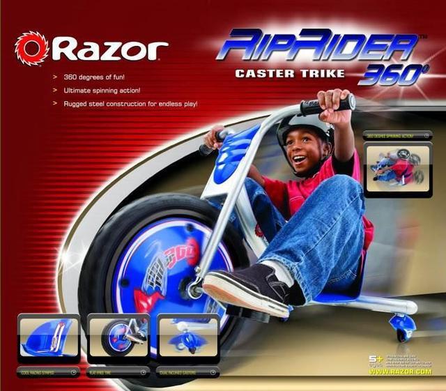 Alt view image 10 of 10 - Razor Rip Rider 360 Drifting Ride-On Kids/Children Tricycle - Blue | 20036542