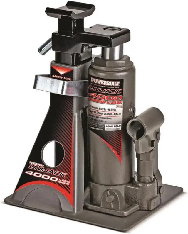 Alt view image 10 of 20 - Powerbuilt 2 Ton Pound Unijack Bottle Jack and Jackstand in One - 620470