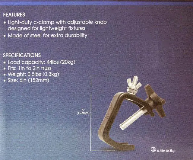 Alt view image 16 of 20 - Chauvet CLP-03 C-Clamp (pair)