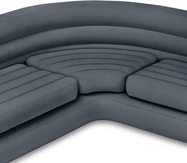 Alt view image 8 of 12 - Intex 68575EP Inflatable Corner Living Room Air Mattress Sectional Sofa, Beige