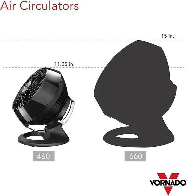 Alt view image 9 of 20 - Vornado 460BLK 460 Compact Small Air Circulator - Black