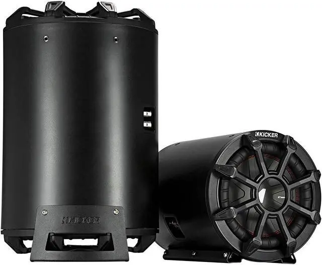 Main image of Kicker CWTB 10 Inch Ultra Deep Loaded Trunk Mounted Tube Sub Speakers, Black